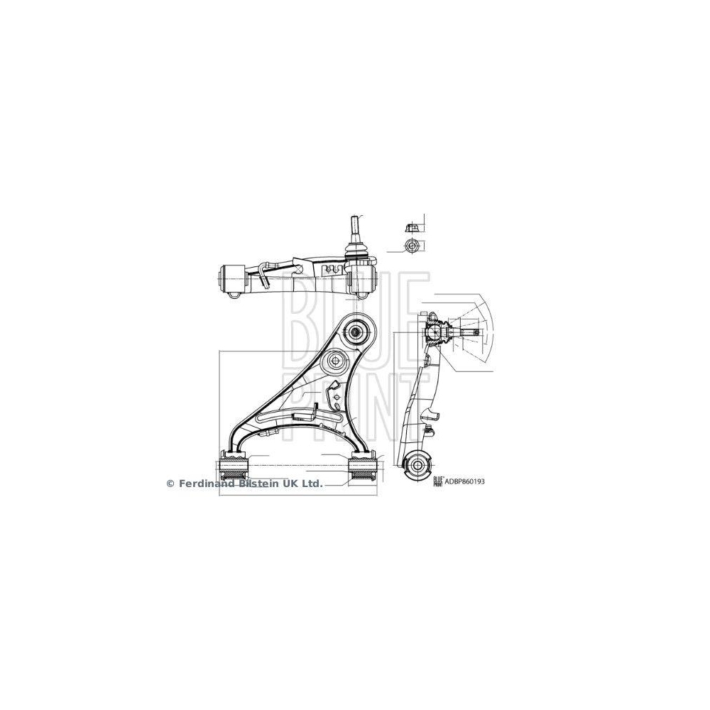 Lenker, Radaufh&auml;ngung BLUE PRINT ADBP860193 f&uuml;r LAND ROVER, Vorderachse rechts