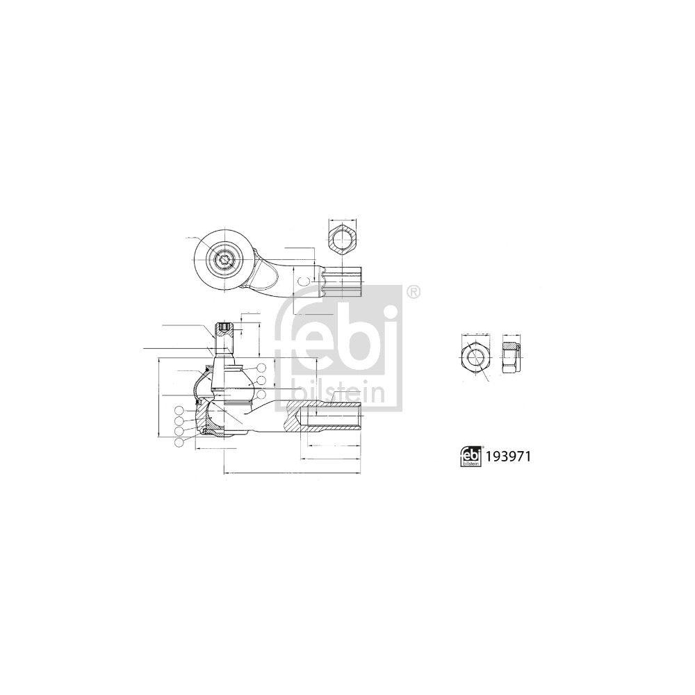 FEBI BILSTEIN Spurstangenkopf 193971 f&uuml;r VW, Vorderachse rechts, au&szlig;en