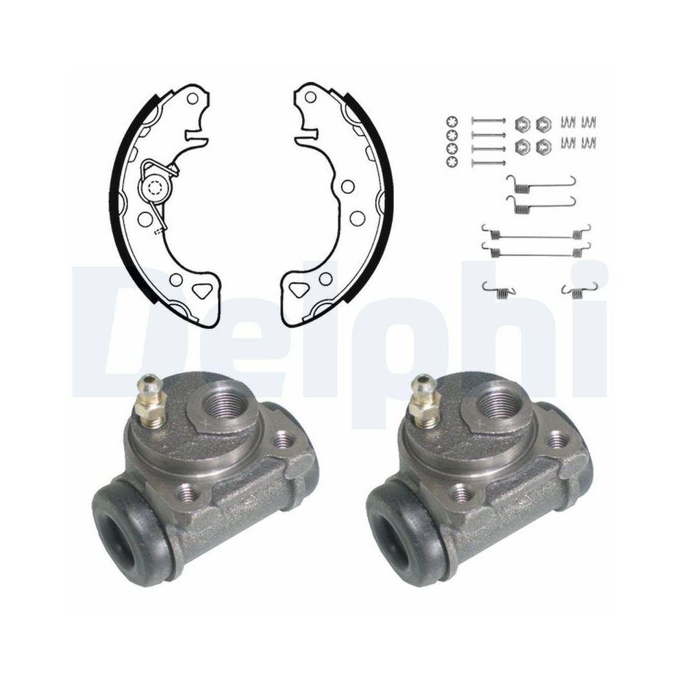 DELPHI KP755 Bremsbackensatz für CITROËN PEUGEOT, Hinterachse