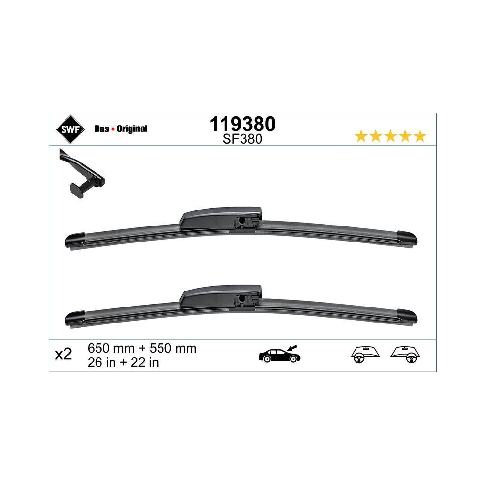 Wischblatt SWF 119380 DAS ORIGINAL SET für RENAULT RENAULT TRUCKS, vorne