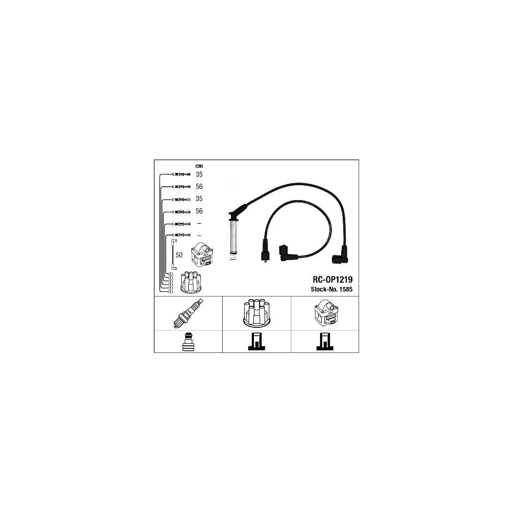 Z&uuml;ndleitungssatz NGK 1585 f&uuml;r OPEL, f&uuml;r Fahrzeuge mit Z&uuml;ndverteiler