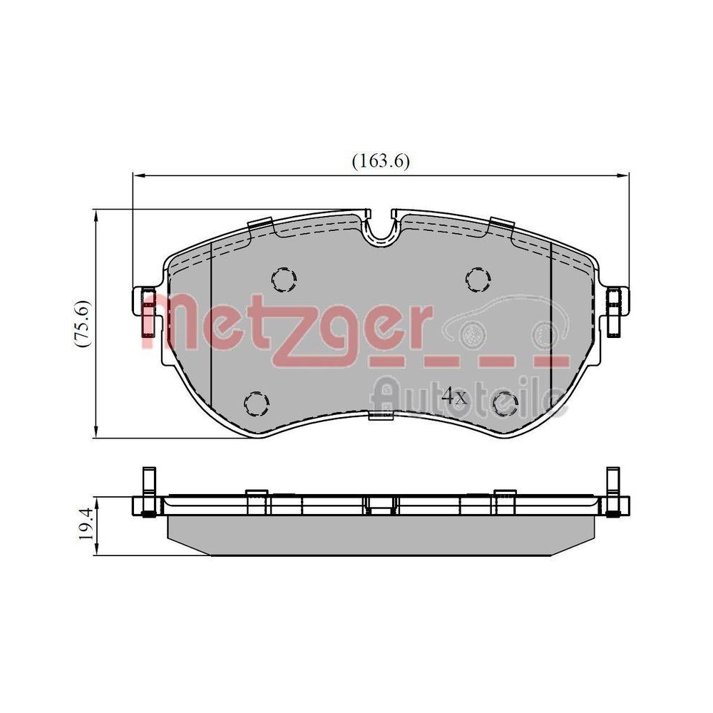Bremsbelagsatz, Scheibenbremse METZGER 1170921 f&uuml;r VW VAG, Vorderachse