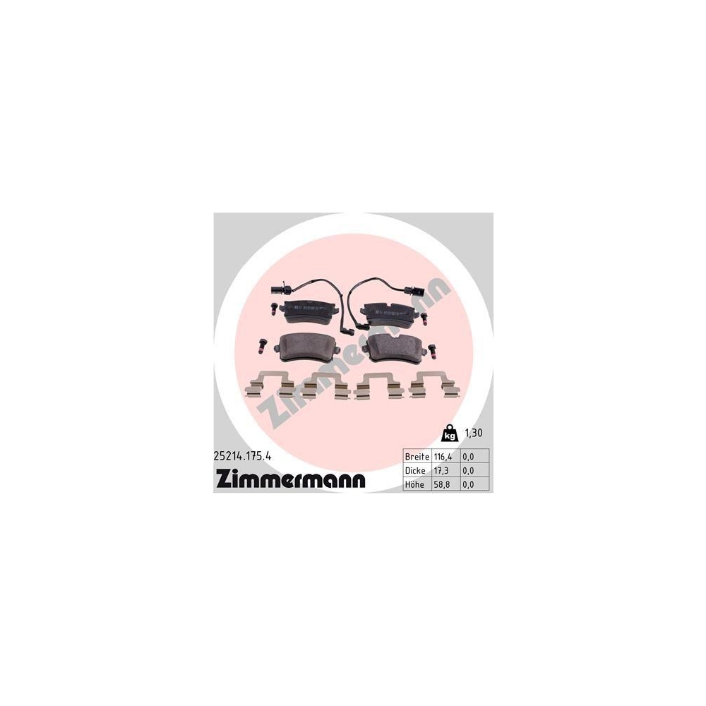 Bremsbelagsatz, Scheibenbremse ZIMMERMANN 25214.175.4 f&uuml;r PORSCHE VAG AUDI (FAW)