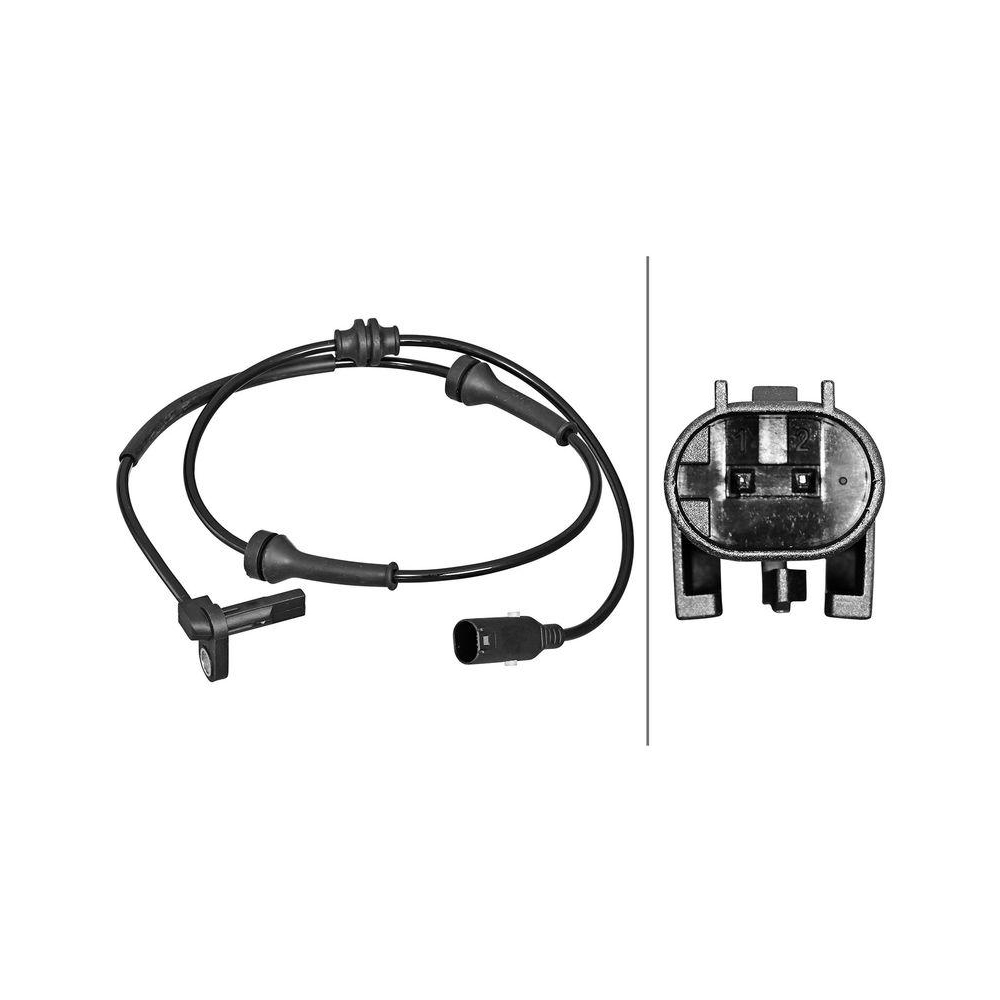 HELLA Sensor, Raddrehzahl 6PU 358 217-131 f&uuml;r CHRYSLER FIAT, Vorderachse