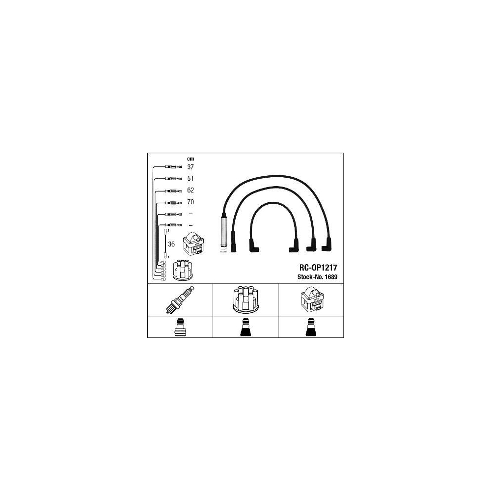 Zündleitungssatz NGK 1689 für OPEL, für Fahrzeuge mit Zündverteiler