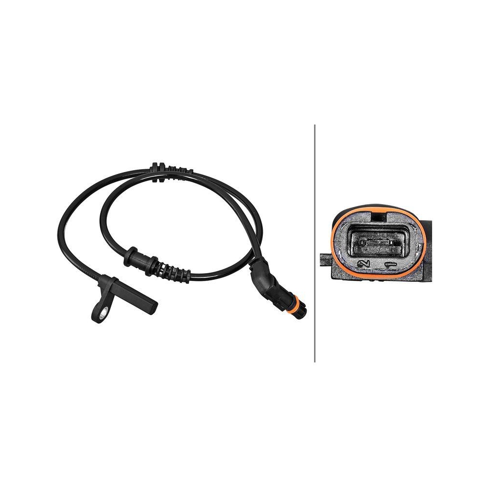 HELLA Sensor, Raddrehzahl 6PU 358 217-141 f&uuml;r MERCEDES-BENZ, Vorderachse