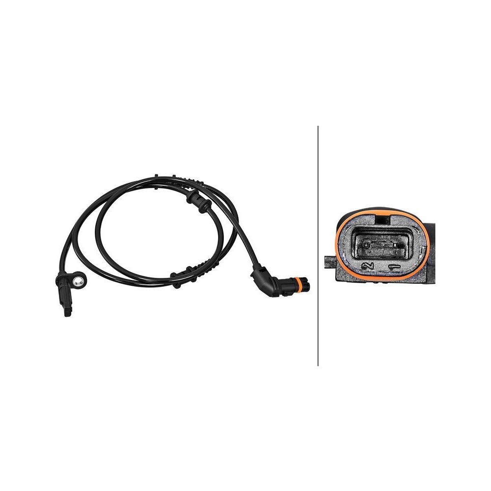 HELLA Sensor, Raddrehzahl 6PU 358 217-151 f&uuml;r MERCEDES-BENZ HITACHI, Vorderachse