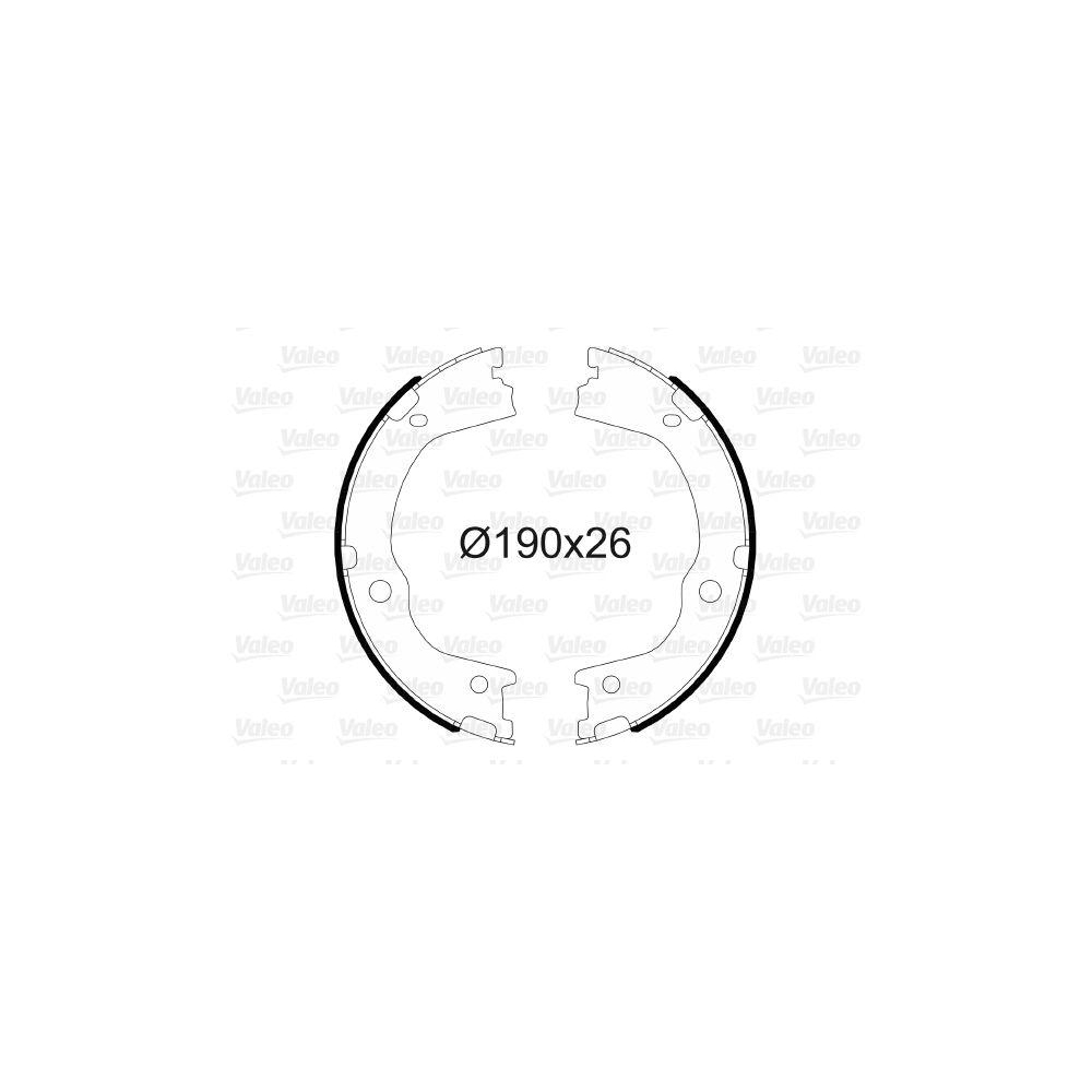 Bremsbackensatz, Feststellbremse VALEO 564174 für HYUNDAI KIA, Hinterachse