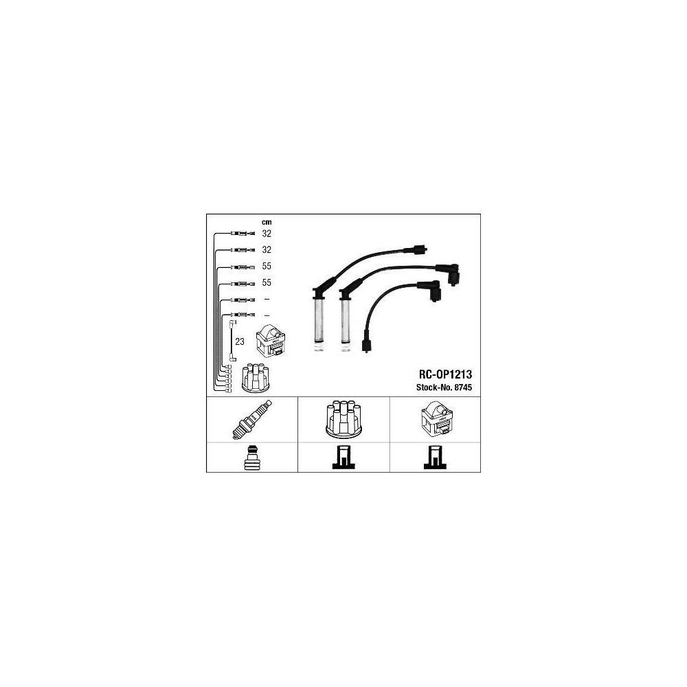 Z&uuml;ndleitungssatz NGK 8745 f&uuml;r OPEL, f&uuml;r Fahrzeuge mit Z&uuml;ndverteiler