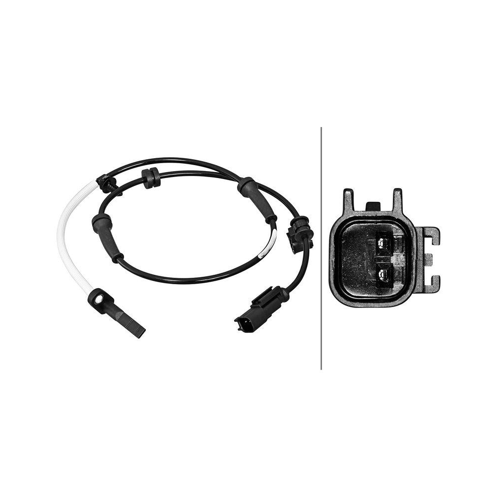HELLA Sensor, Raddrehzahl 6PU 358 217-201 f&uuml;r TESLA, Hinterachse, Vorderachse