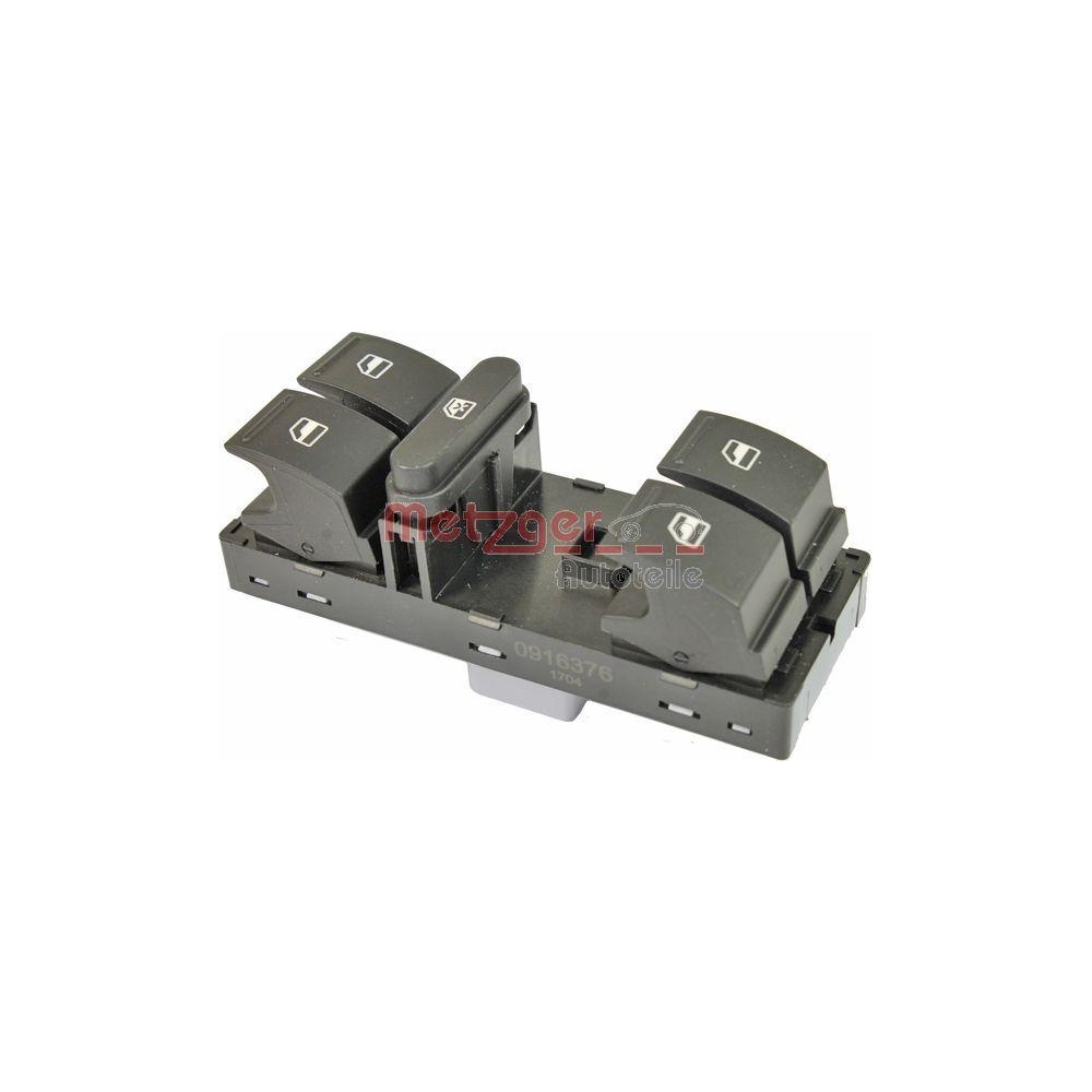 Schalter, Fensterheber METZGER 0916376 GREENPARTS f&uuml;r VAG, fahrerseitig, vorne
