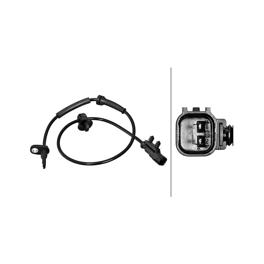 HELLA Sensor, Raddrehzahl 6PU 358 217-211 f&uuml;r TESLA, Hinterachse