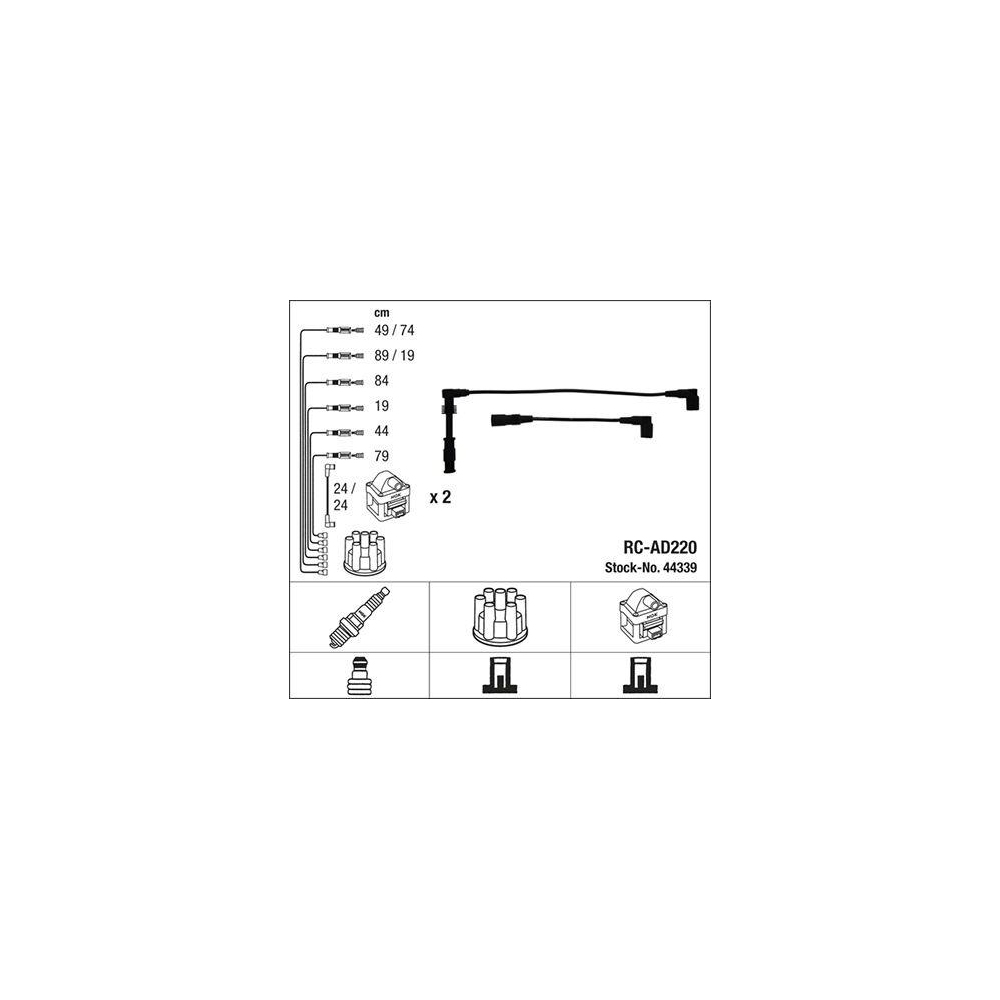 Z&uuml;ndleitungssatz NGK 44339 f&uuml;r AUDI SEAT SKODA VW LAMBORGHINI BENTLEY