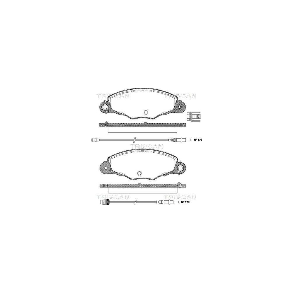 Bremsbelagsatz, Scheibenbremse TRISCAN 8110 28012 f&uuml;r CITRO&Euml;N PEUGEOT