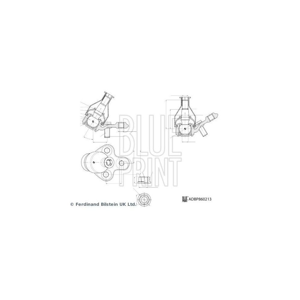Trag-/F&uuml;hrungsgelenk BLUE PRINT ADBP860213 f&uuml;r SUZUKI TOYOTA, Vorderachse links