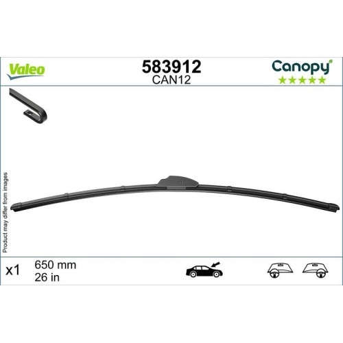 VALEO 583912 Wischblatt CANOPY UPGRADE f&uuml;r, Mitte, beifahrerseitig, fahrerseitig