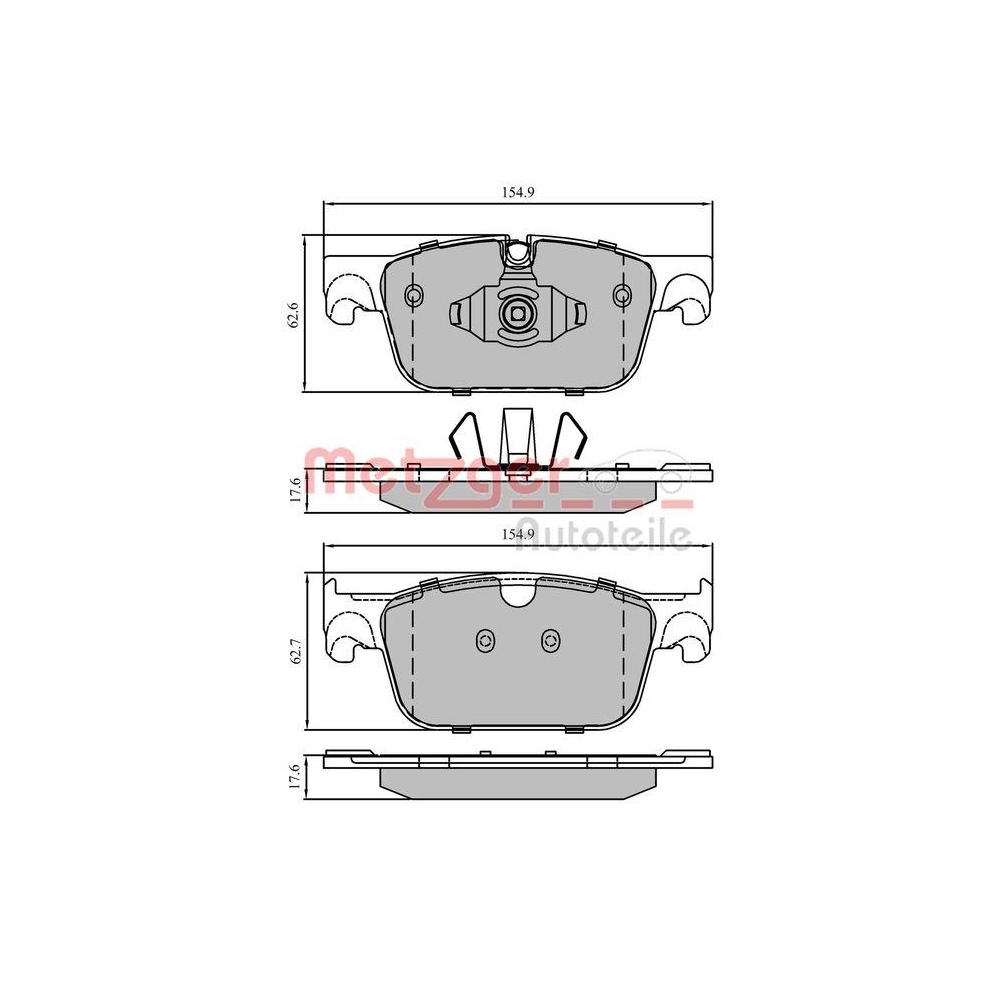Bremsbelagsatz, Scheibenbremse METZGER 1170935 GREENPARTS f&uuml;r VOLVO, Vorderachse