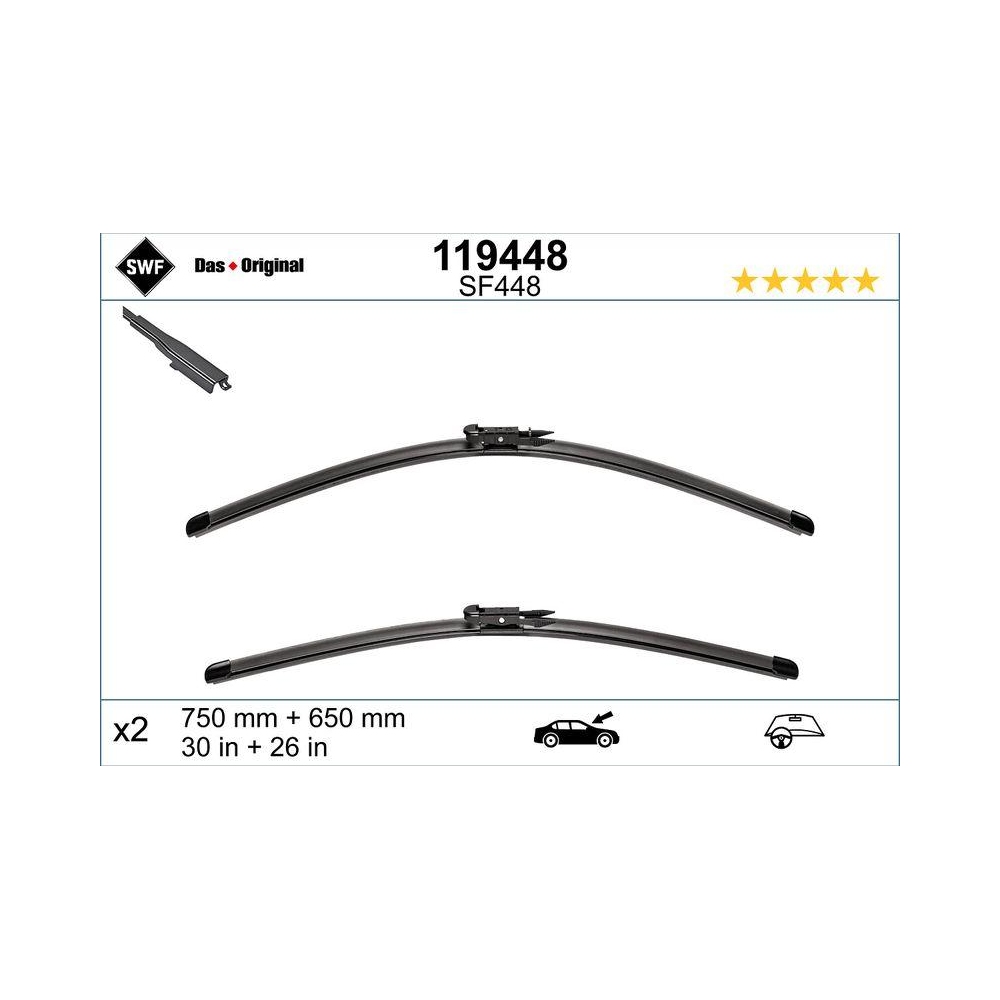 Wischblatt SWF 119448 DAS ORIGINAL SET für FORD, vorne