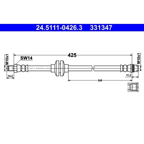 Bremsschlauch ATE 24.5111-0426.3 f&uuml;r RENAULT, Vorderachse