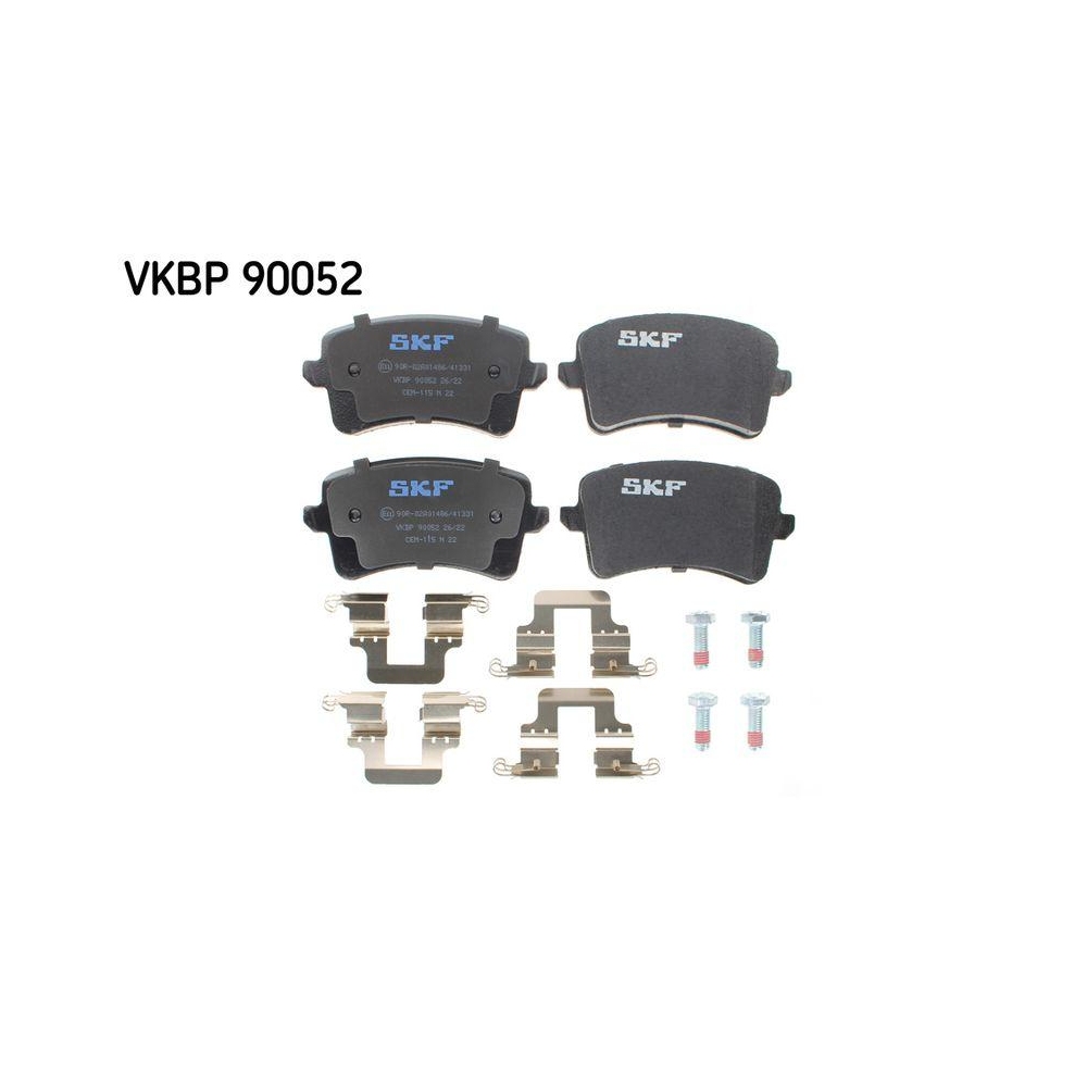 Bremsbelagsatz, Scheibenbremse SKF VKBP 90052 f&uuml;r AUDI, Hinterachse