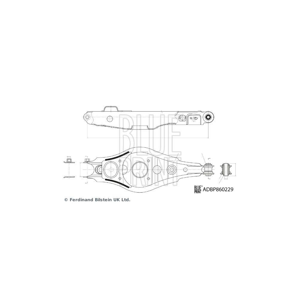 Lenker, Radaufh&auml;ngung BLUE PRINT ADBP860229 f&uuml;r TOYOTA, Hinterachse links, unten