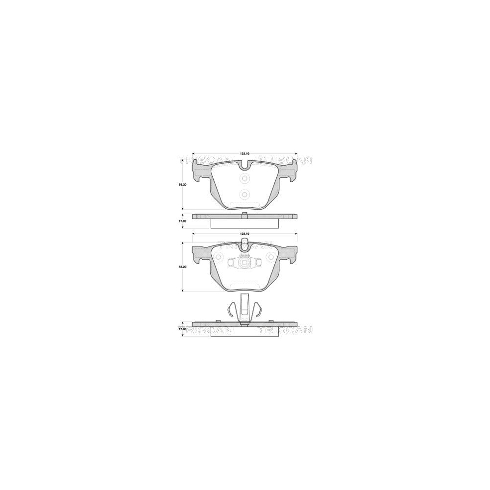Bremsbelagsatz, Scheibenbremse TRISCAN 8110 11030 f&uuml;r BMW, Hinterachse