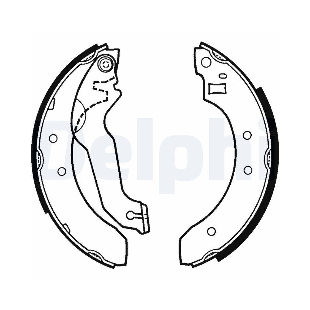DELPHI LS1249 Bremsbackensatz für FORD NISSAN RELIANT, Hinterachse