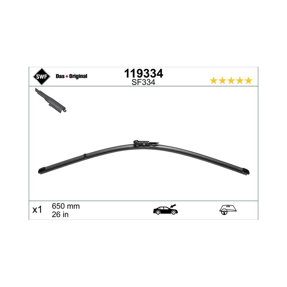 Wischblatt SWF 119334 DAS ORIGINAL SINGLE f&uuml;r CITRO&Euml;N PEUGEOT TOYOTA, mitte