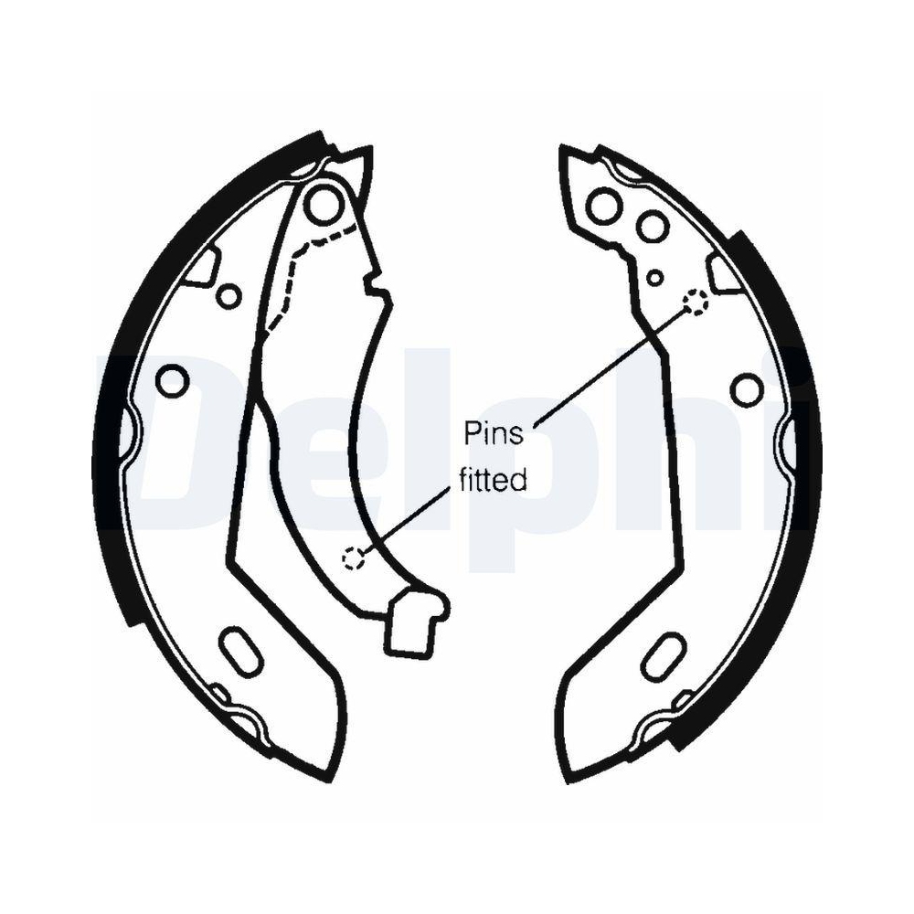 DELPHI LS1250 Bremsbackensatz f&uuml;r PEUGEOT RENAULT, Hinterachse