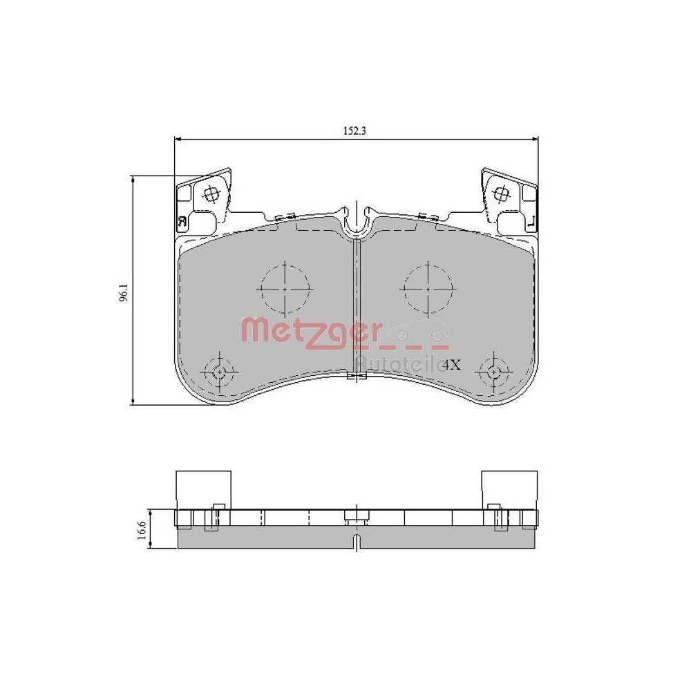 Bremsbelagsatz, Scheibenbremse METZGER 1170947 GREENPARTS f&uuml;r LAND ROVER