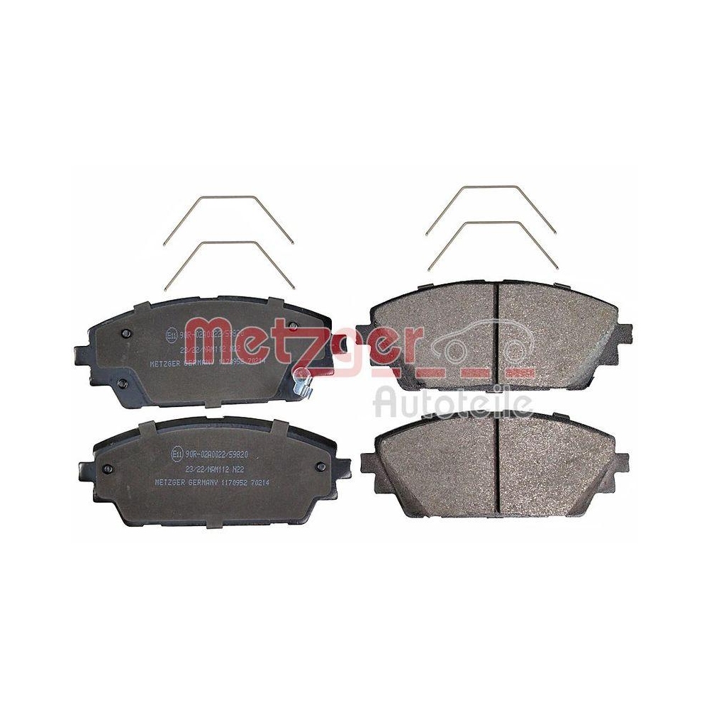 Bremsbelagsatz, Scheibenbremse METZGER 1170952 GREENPARTS f&uuml;r MAZDA, Vorderachse