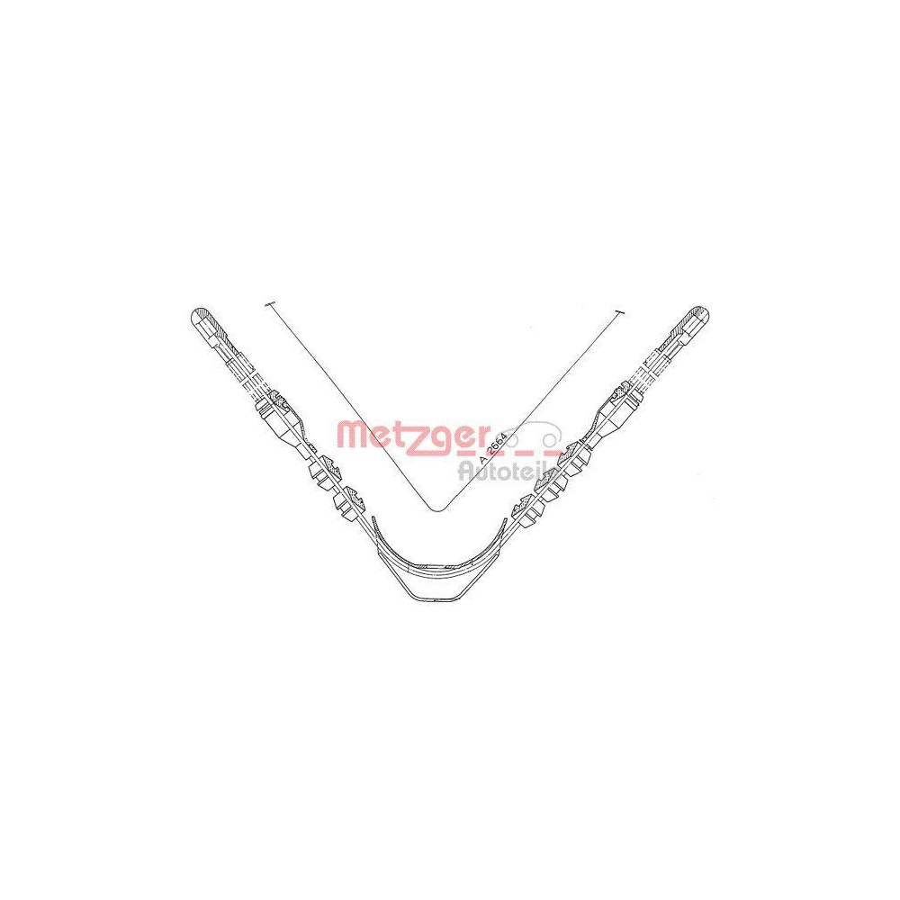 Seilzug, Feststellbremse METZGER 11.573 f&uuml;r OPEL, hinten