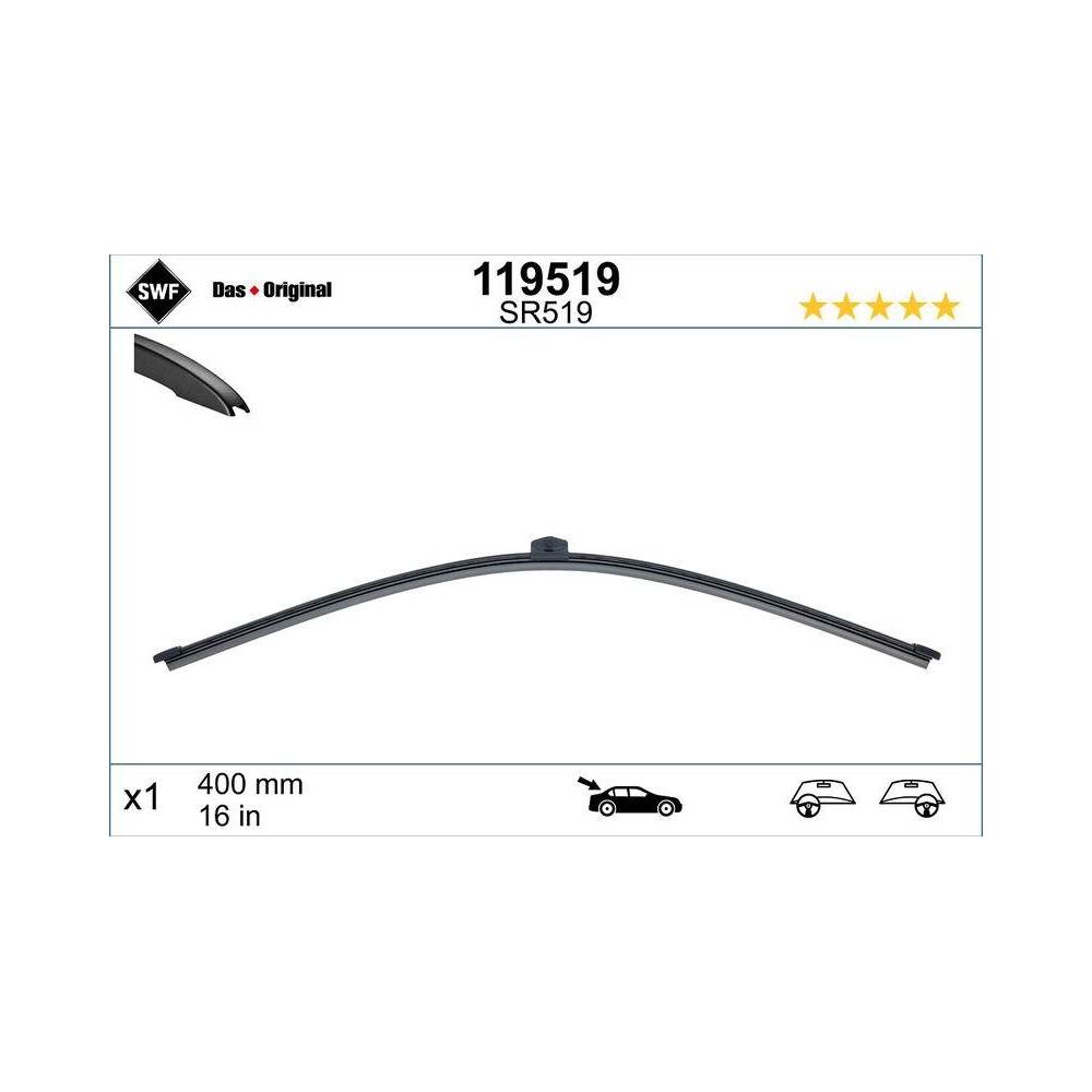 Wischblatt SWF 119519 DAS ORIGINAL REAR für AUDI MERCEDES-BENZ BENTLEY, hinten