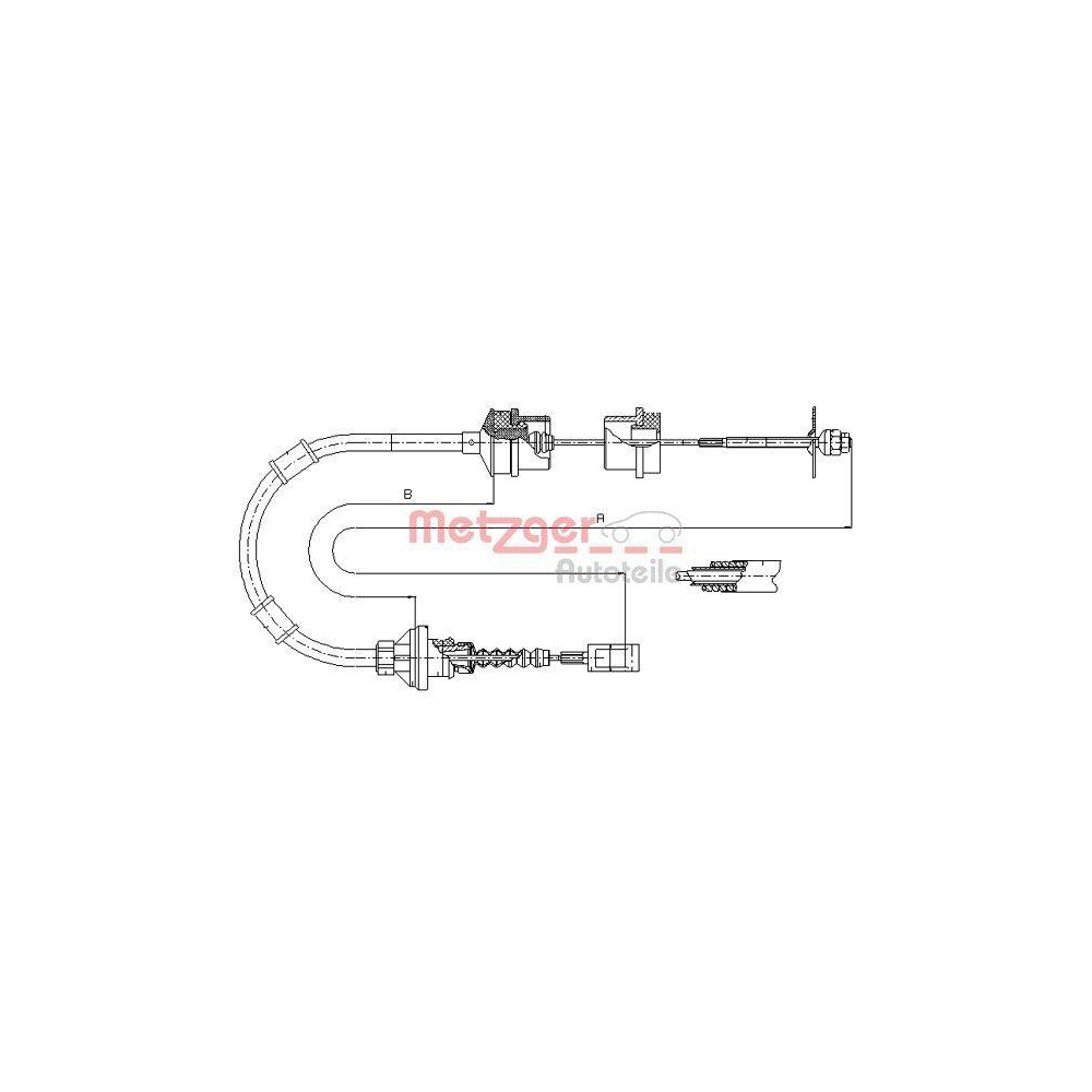 Seilzug, Kupplungsbet&auml;tigung METZGER 1172.7 f&uuml;r FIAT PEUGEOT