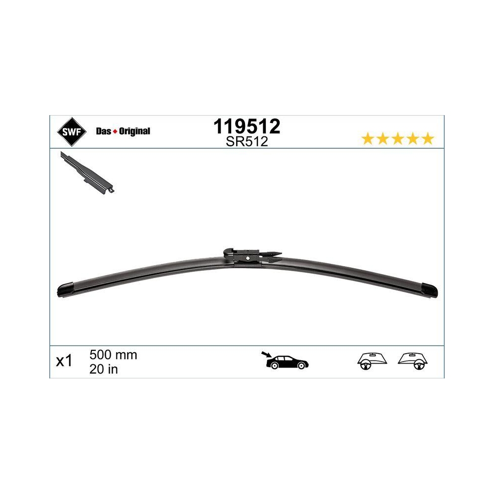 Wischblatt SWF 119512 DAS ORIGINAL REAR für FORD OPEL VAUXHALL, hinten