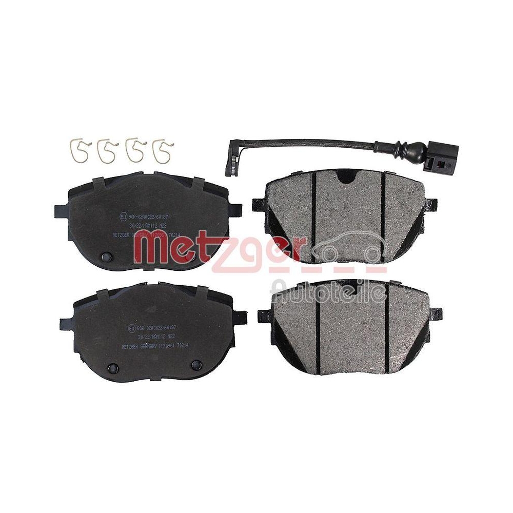 Bremsbelagsatz, Scheibenbremse METZGER 1170961 GREENPARTS f&uuml;r VW, Vorderachse