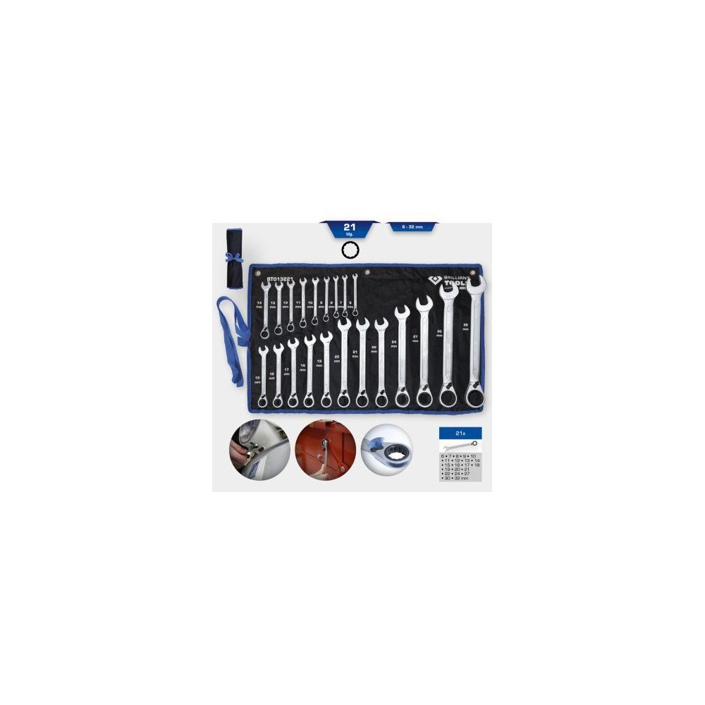 Ratschen-Ringschl&uuml;sselsatz KS TOOLS BT013221 f&uuml;r