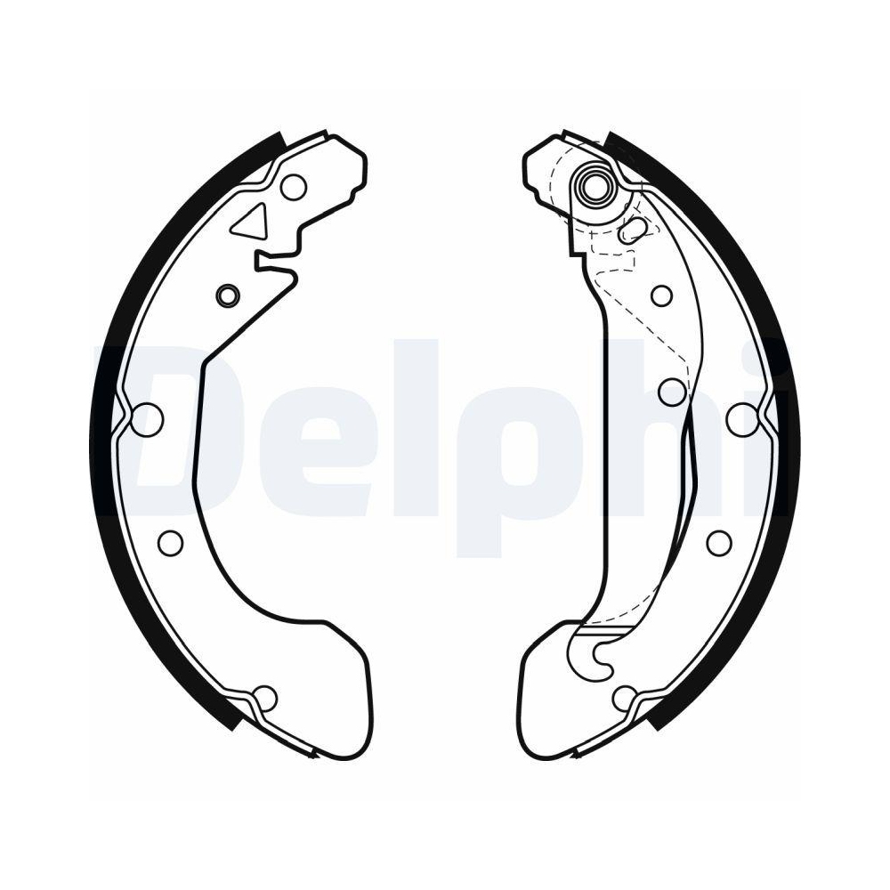 Bremsbackensatz DELPHI LS2004 für CHEVROLET DAEWOO, Hinterachse