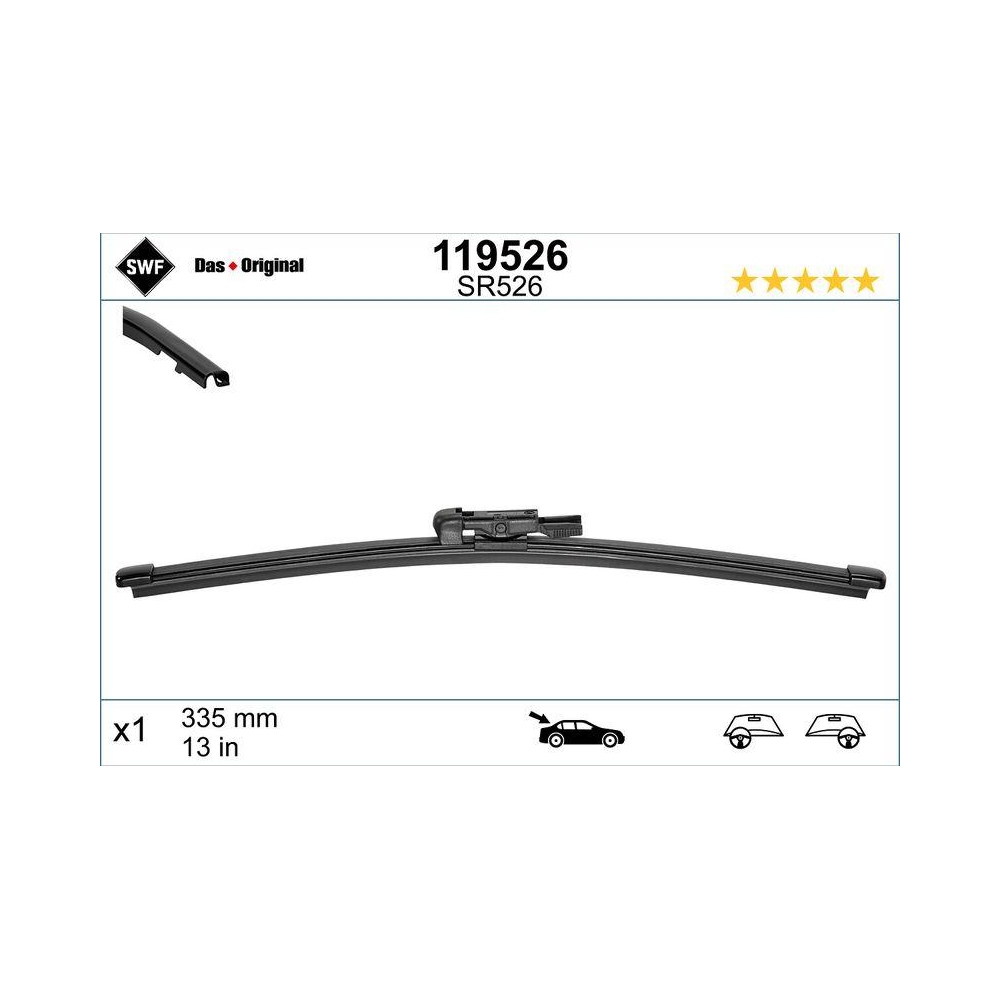 Wischblatt SWF 119526 DAS ORIGINAL REAR für BMW MERCEDES-BENZ, hinten
