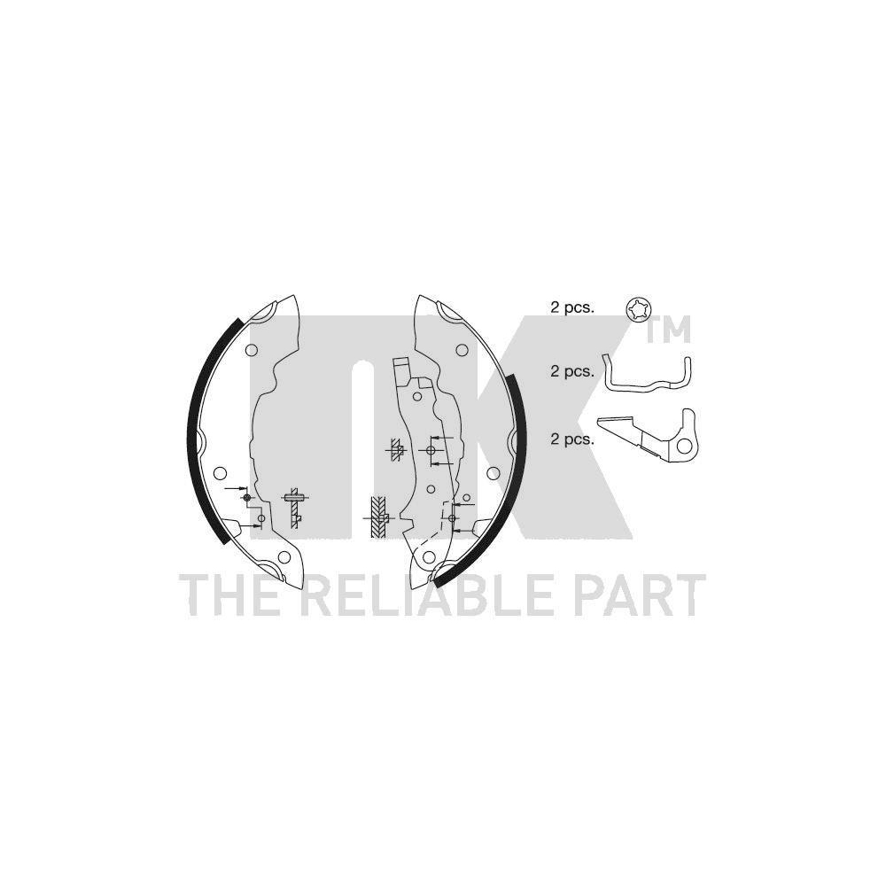 Bremsbackensatz NK 2799312 f&uuml;r CITRO&Euml;N PEUGEOT RENAULT TALBOT, Hinterachse