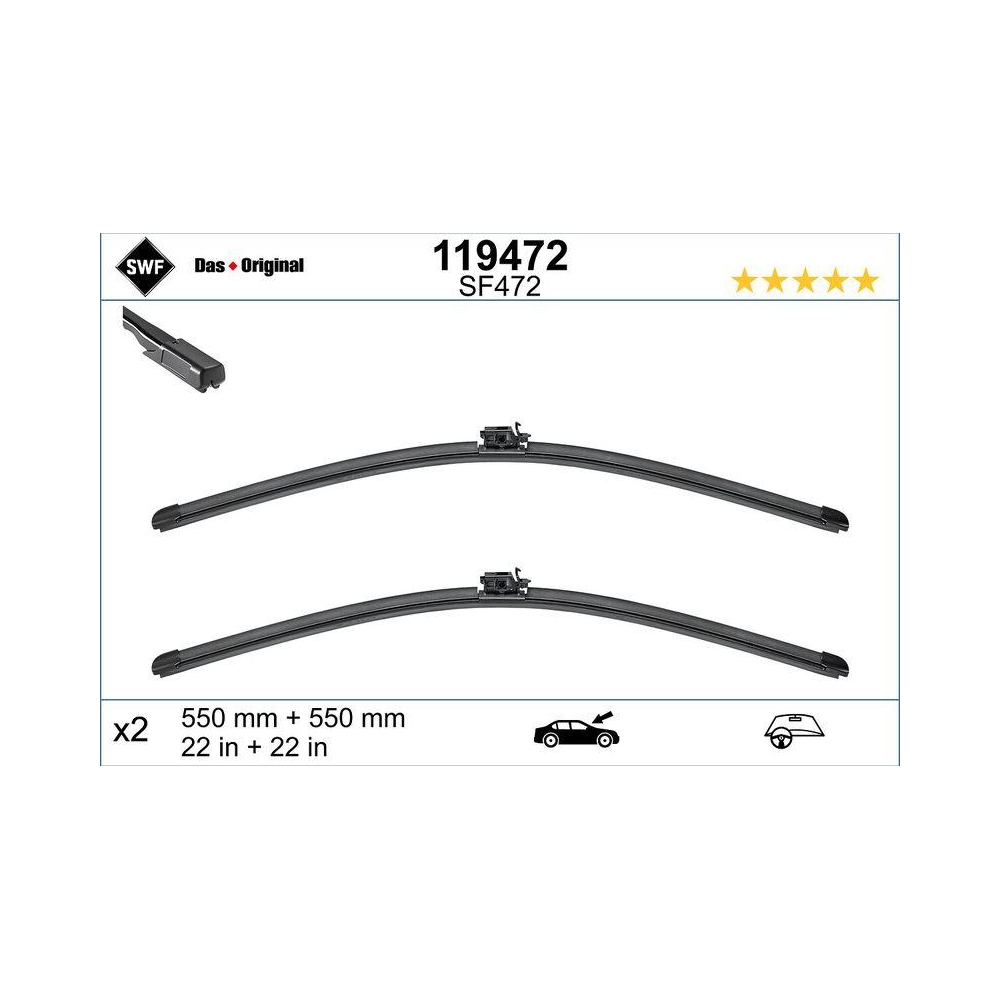 Wischblatt SWF 119472 DAS ORIGINAL SET für MERCEDES-BENZ BEIJING BENZ (BBDC)