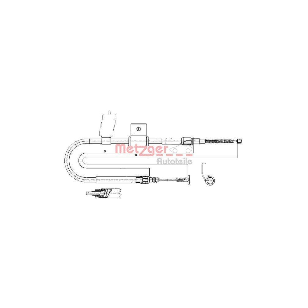 Seilzug, Feststellbremse METZGER 631.31 f&uuml;r FIAT, hinten links