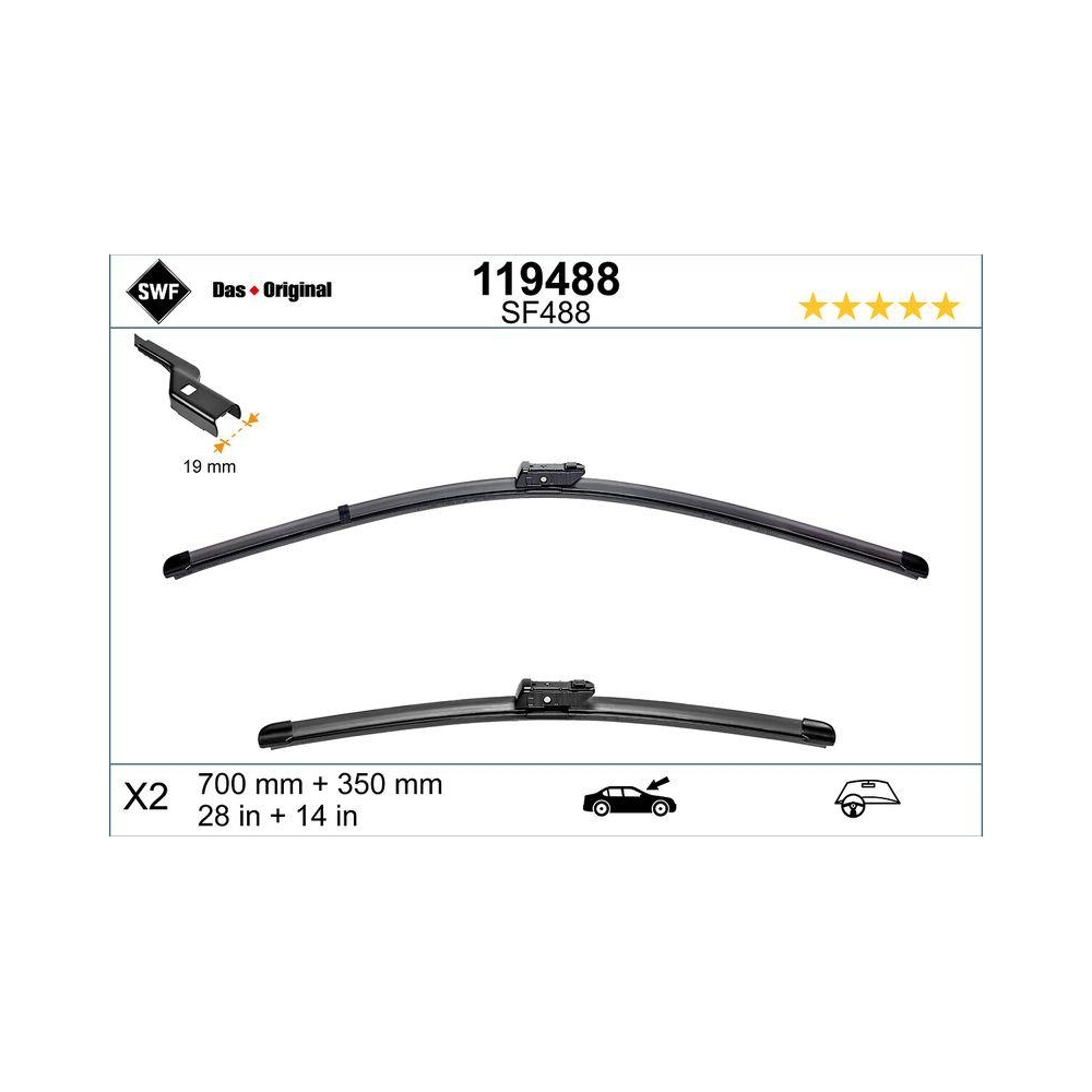 Wischblatt SWF 119488 DAS ORIGINAL SET für FORD, vorne