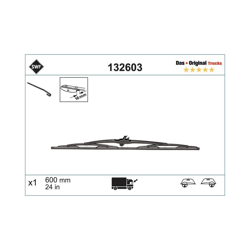 Wischblatt SWF 132603 DAS ORIGINAL TRUCKS für DAF IVECO MAN MERCEDES-BENZ SCANIA