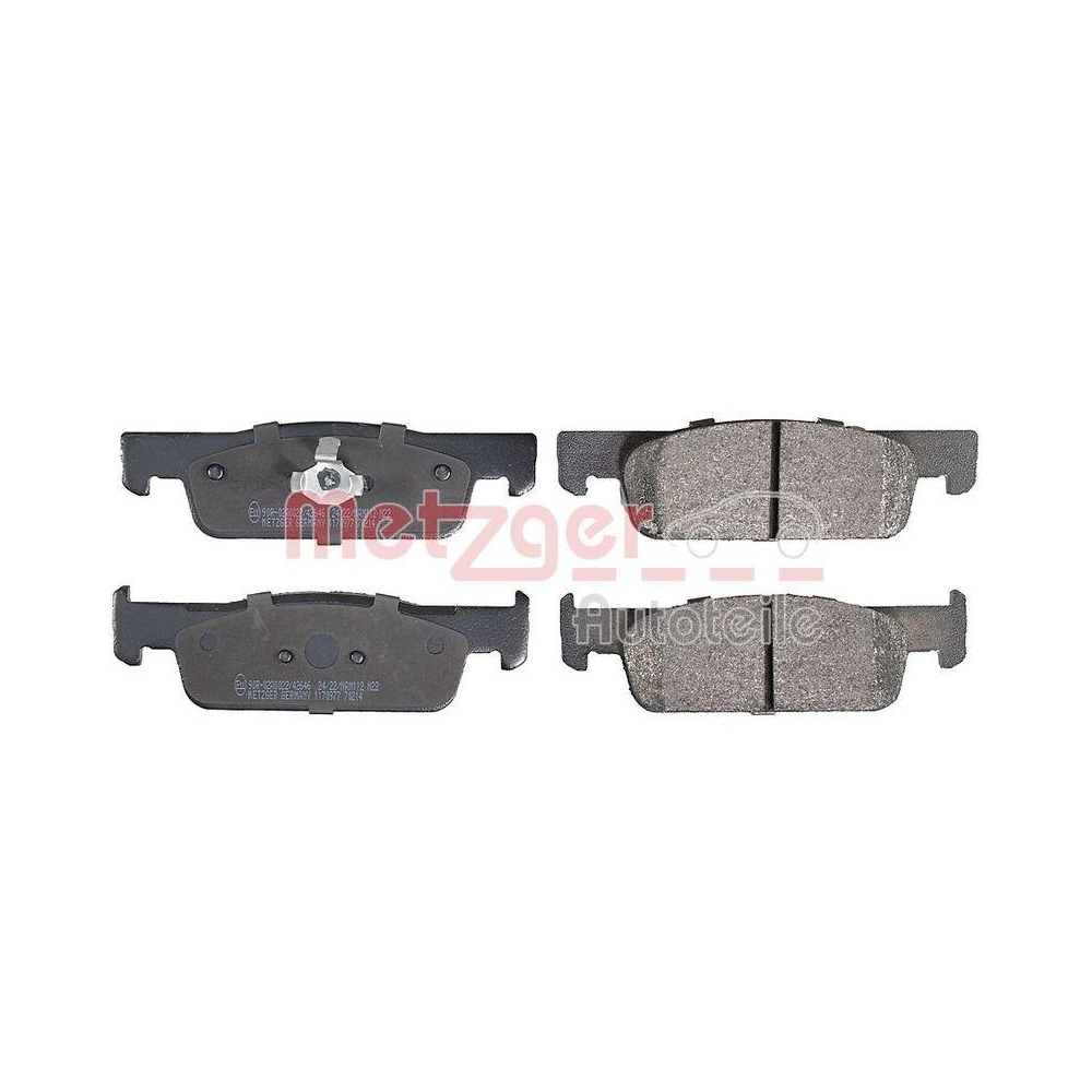 Bremsbelagsatz, Scheibenbremse METZGER 1170977 f&uuml;r DACIA, Vorderachse