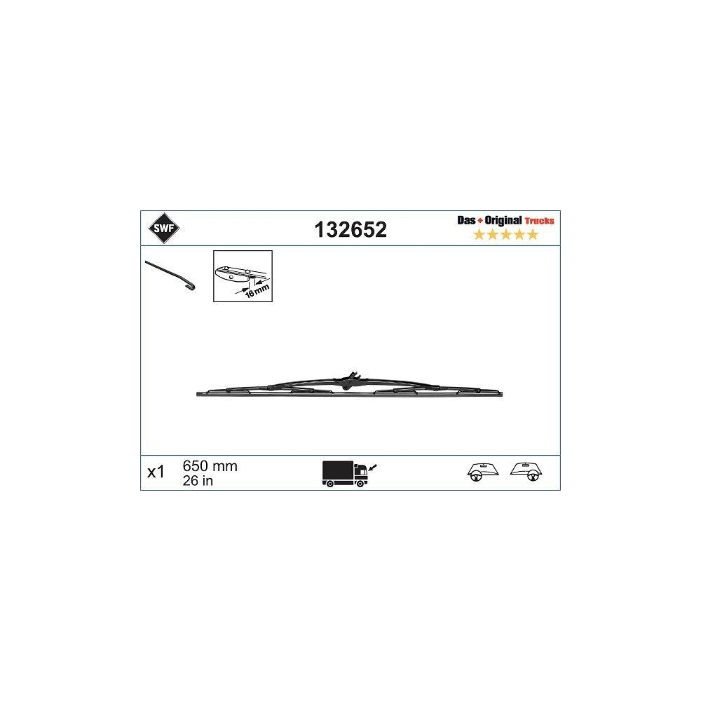 Wischblatt SWF 132652 DAS ORIGINAL TRUCKS für IVECO MERCEDES-BENZ VOLVO, vorne