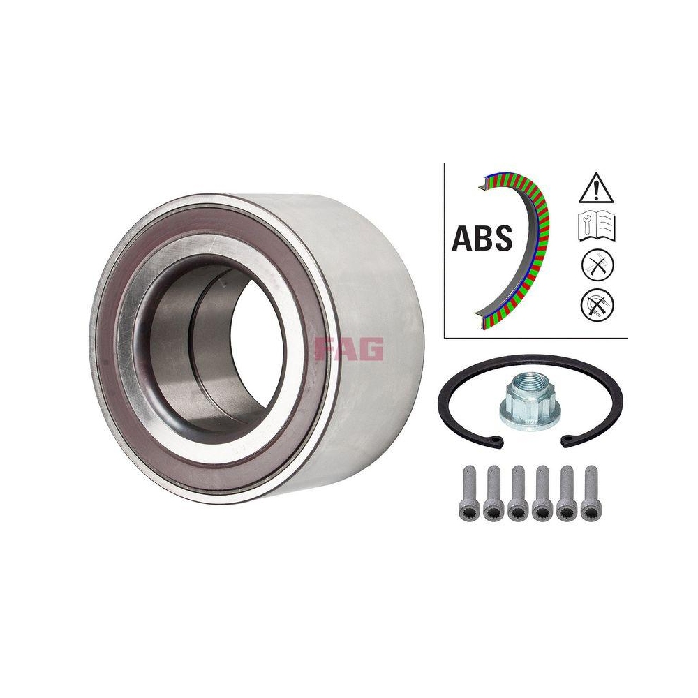 Radlagersatz Schaeffler FAG 713 6106 30 f&uuml;r PORSCHE VW, Hinterachse, Vorderachse