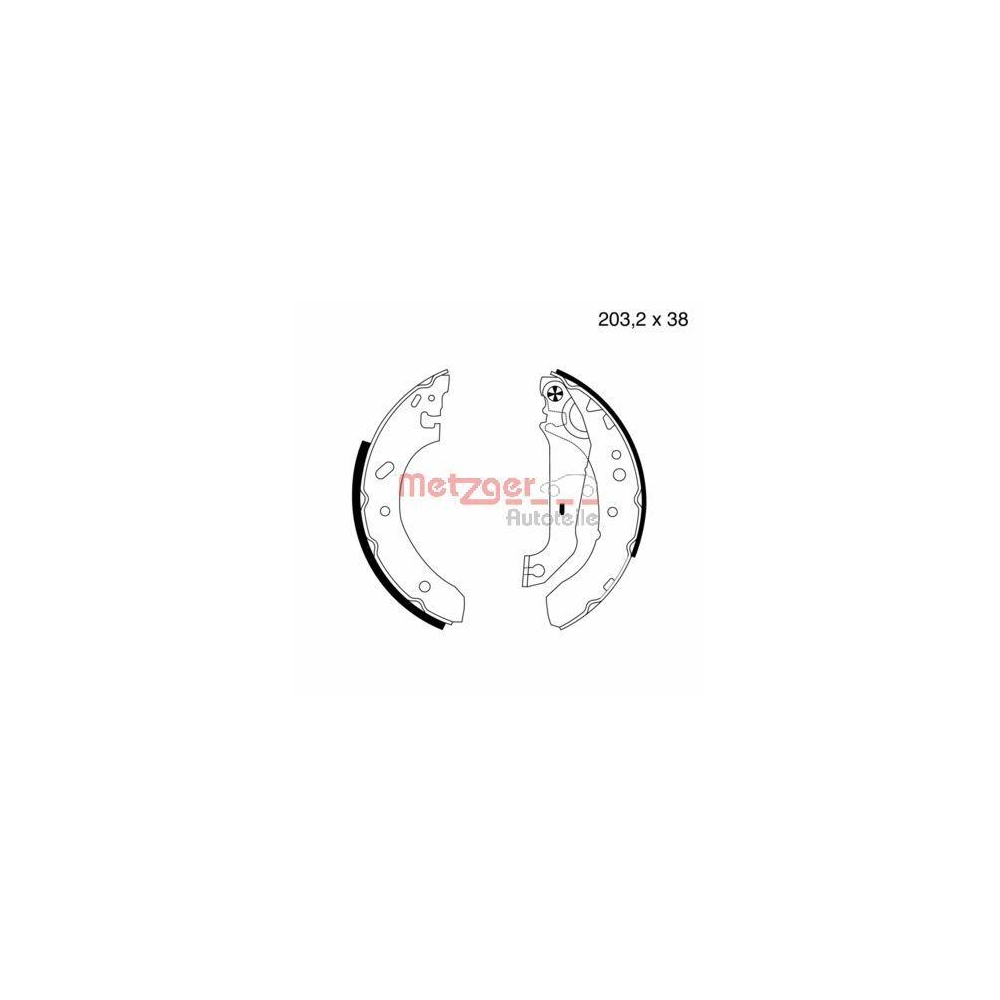 Bremsbackensatz METZGER MG 639 für FORD, Hinterachse