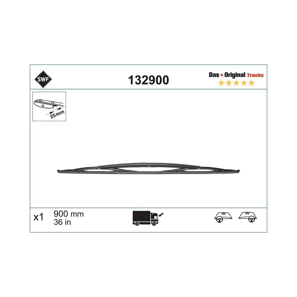 Wischblatt SWF 132900 DAS ORIGINAL TRUCKS für, vorne