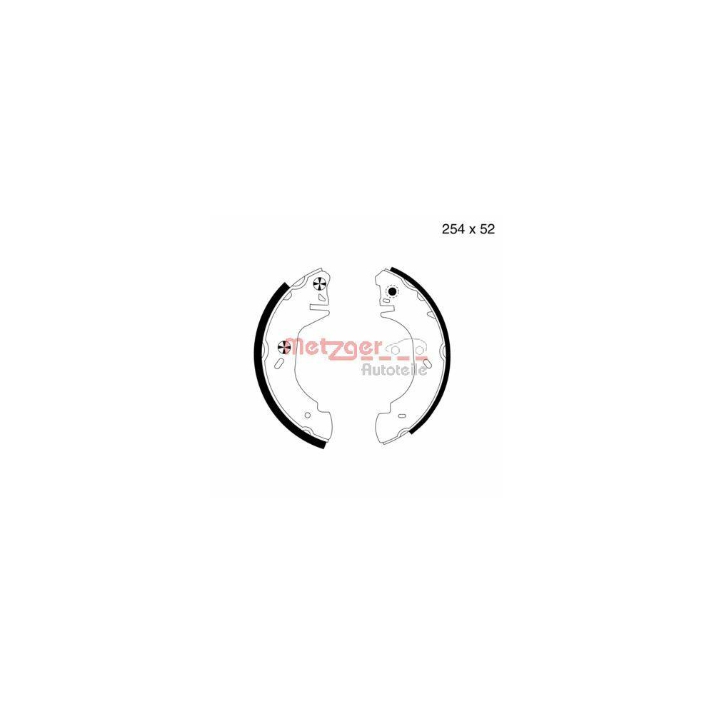 Bremsbackensatz METZGER MG 644 f&uuml;r FORD, Hinterachse